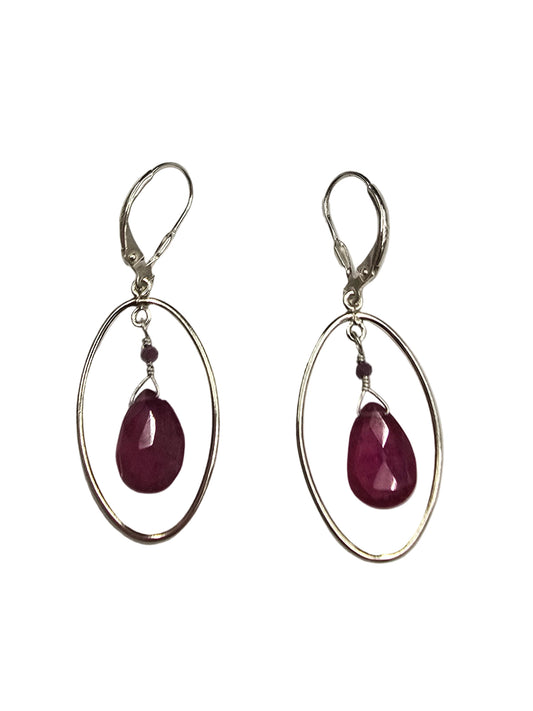 Ruby Drops in SS Smooth Med Oval Frames