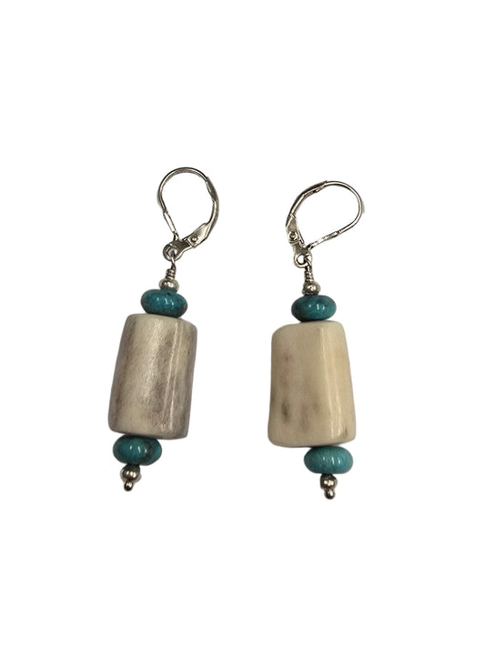 Deer Antler w/turquoise Earrings