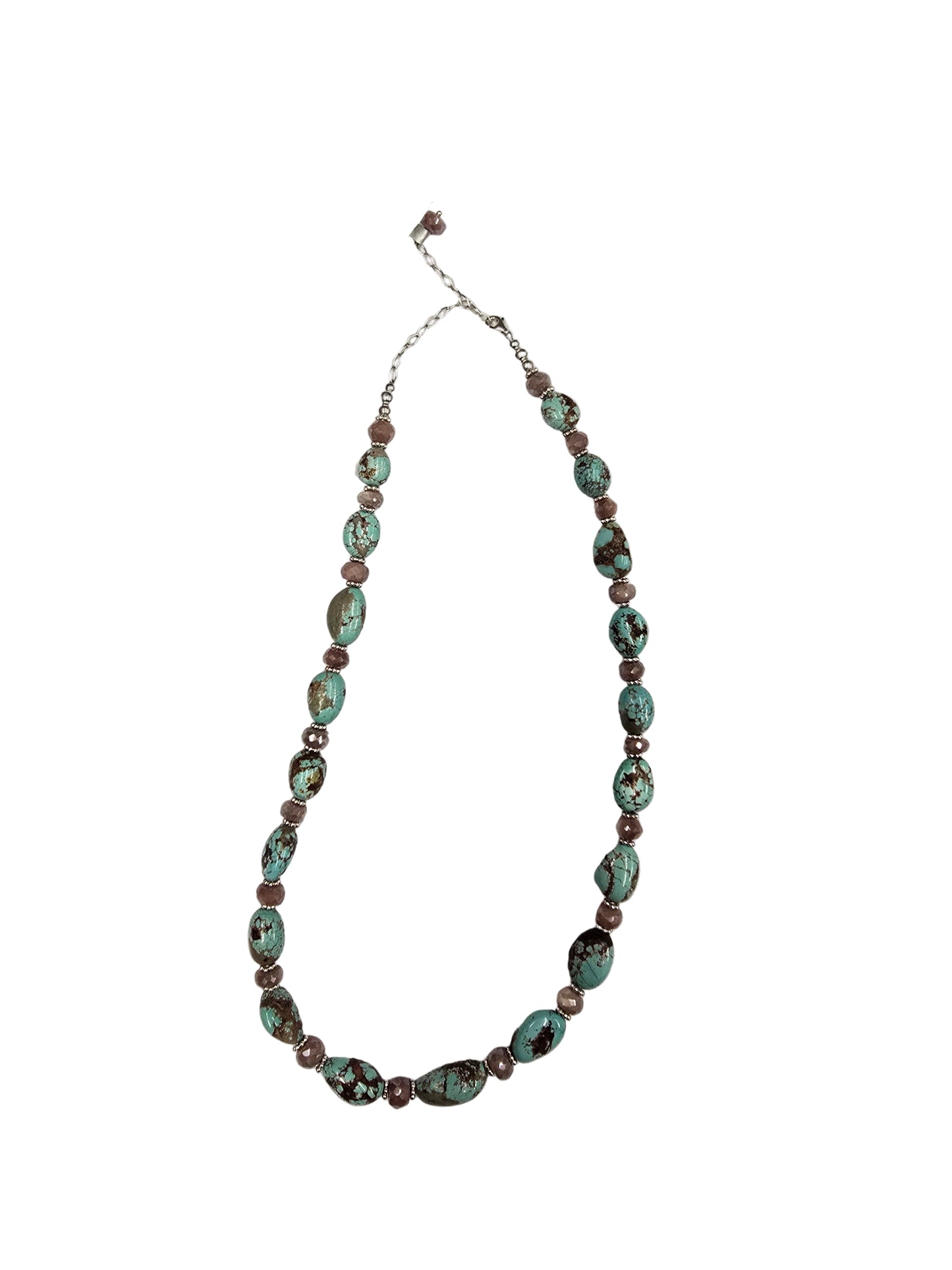 #8 turq. w/mystic coated peach moonstone graduated ss