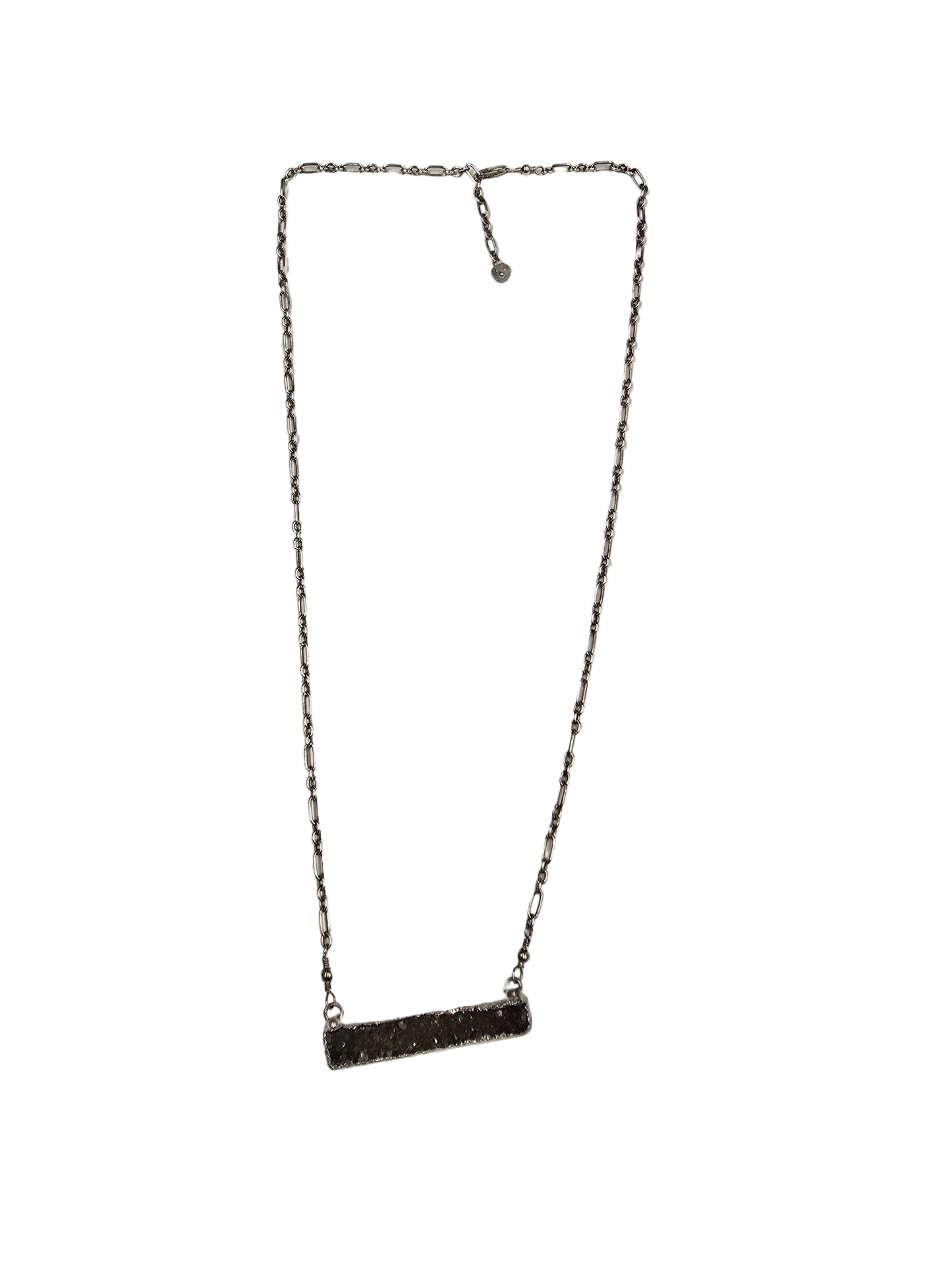 Druzy (small quartz) bar necklace