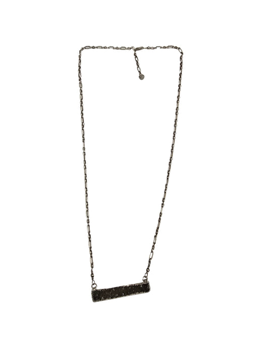 Druzy (small quartz) bar necklace