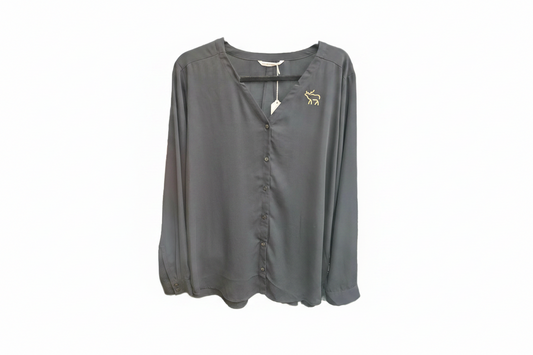 Elk Logo Ladies Long Sleeve Button-Front Blouse