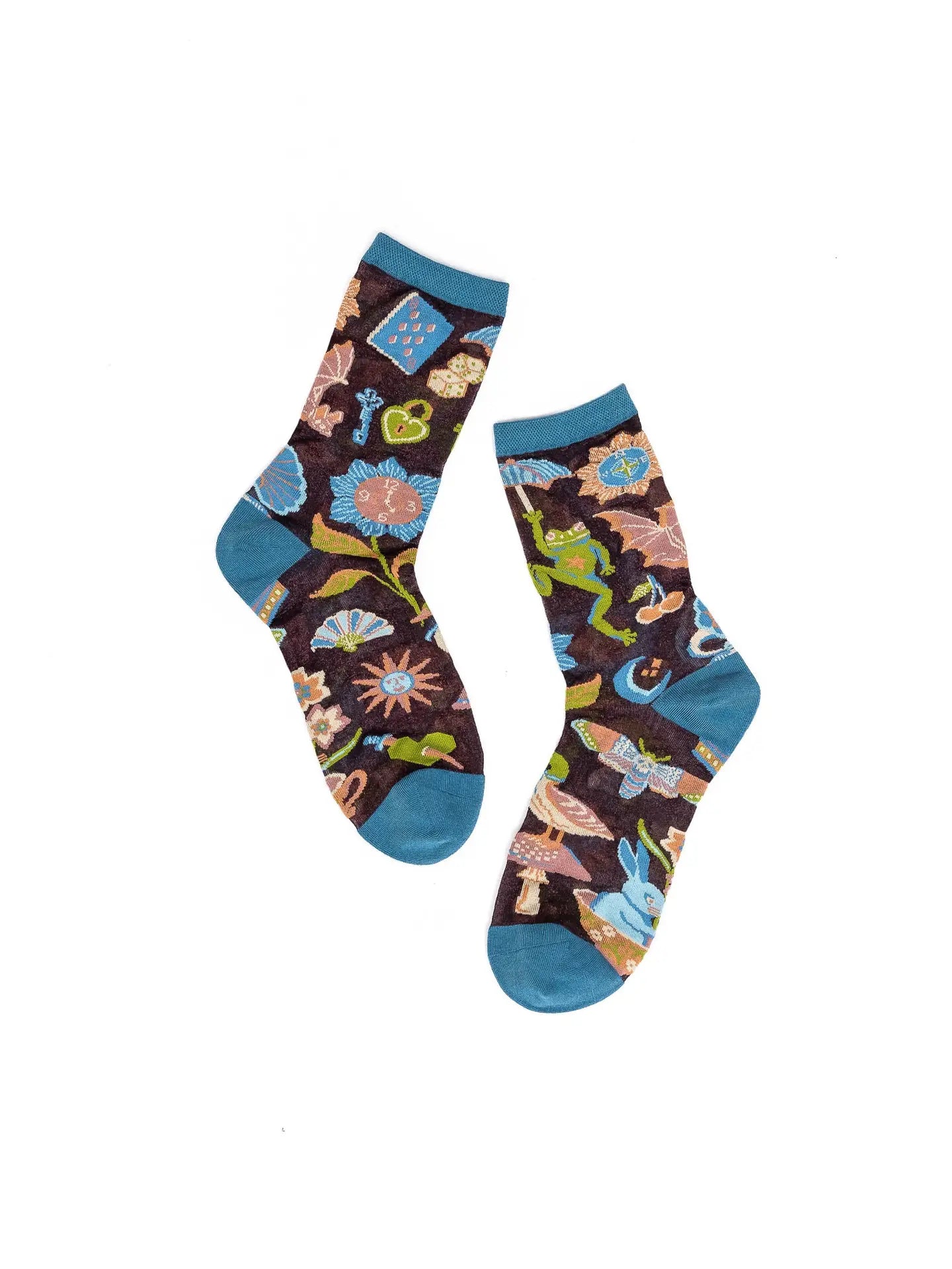 Dark Fairytale Shimmer Sheer Crew Sock