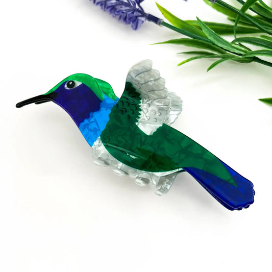 Small Colorful Bird Hair Claw Clip