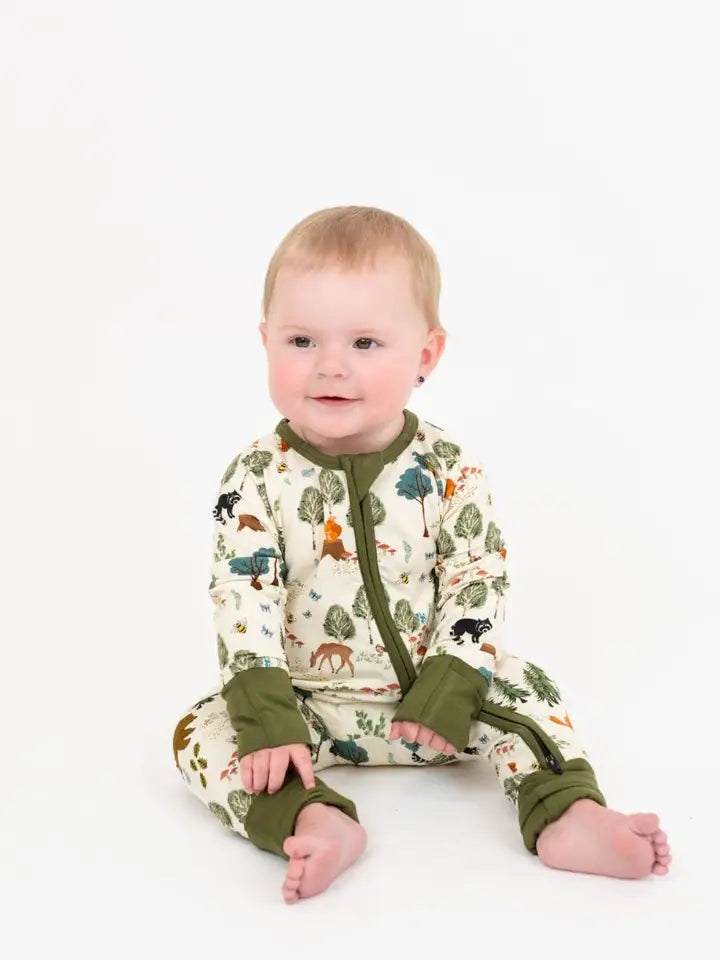 Bamboo Convertible Baby Pajama - In the Woods