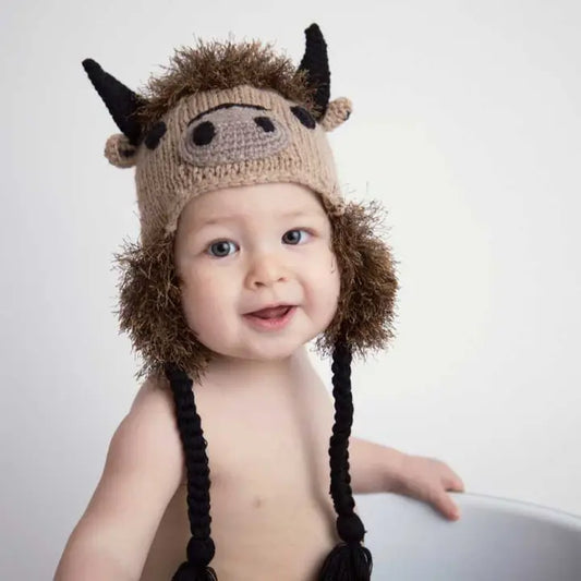 Buffalo Earflap Beanie Hat Baby & Kids