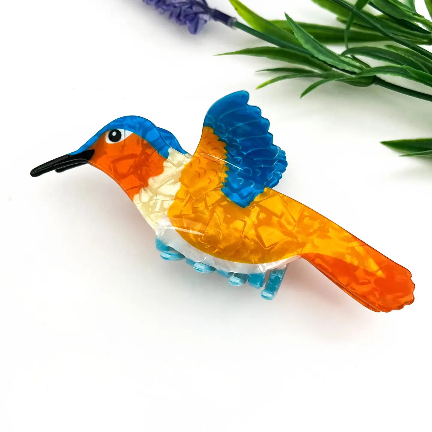 Small Colorful Bird Hair Claw Clip