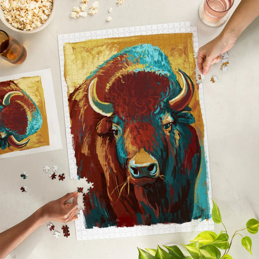 Bison, Vivid 1000 Piece Puzzle
