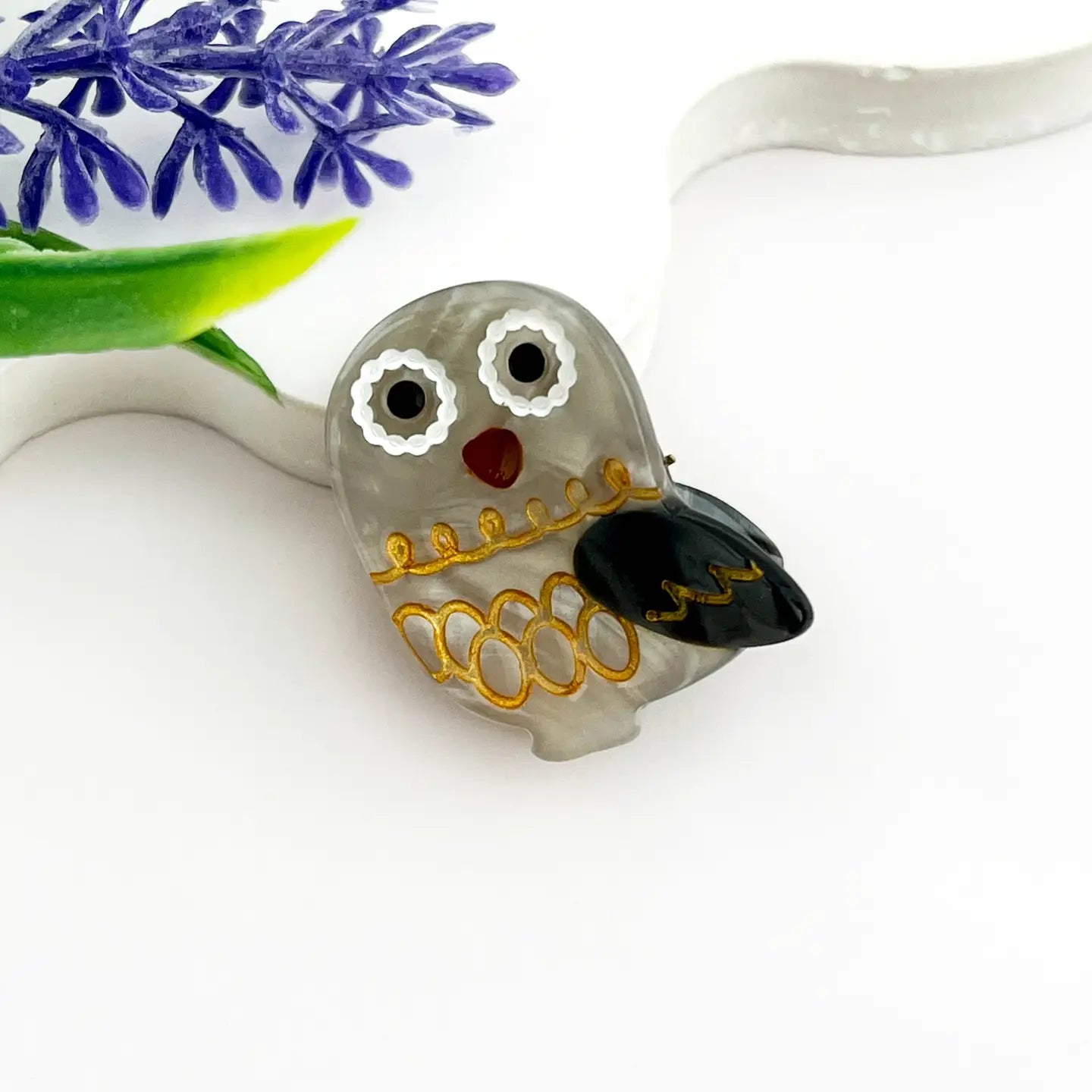 Mini Cute Owl #2 Hair Claw Clip