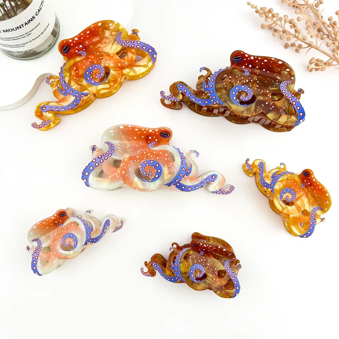 Medium Creative Octopus Acetate Hair Claw