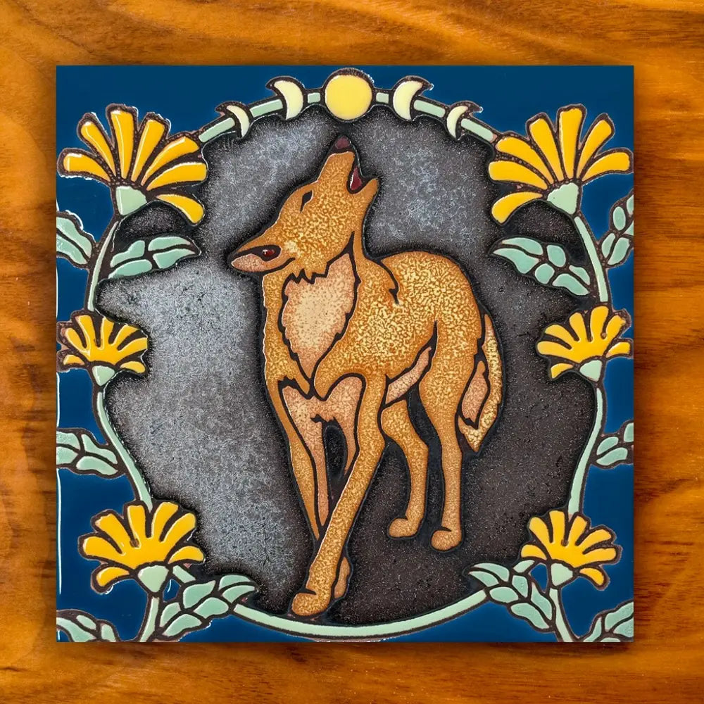 Coyote 6"x6" Hand Glazed Tile