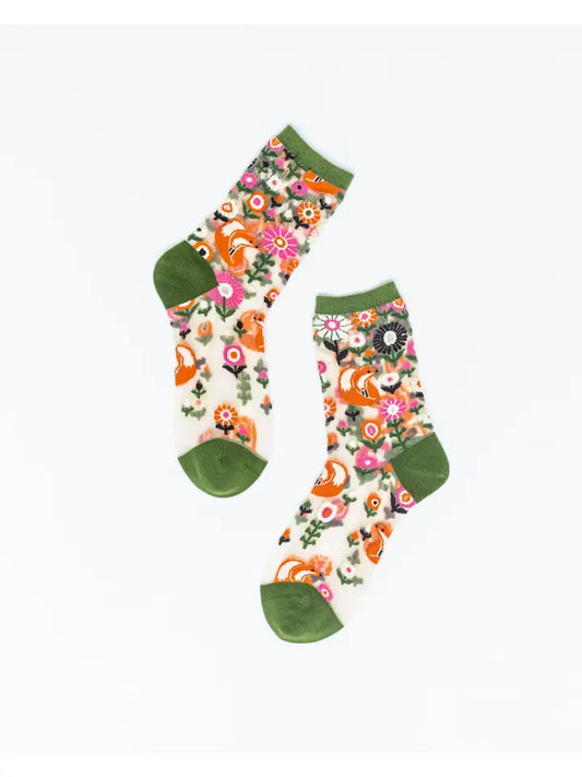 Feeling Foxy Sheer Crew Sock