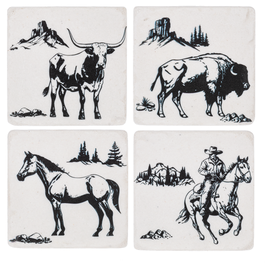 Western Icon Coaster Set of 4