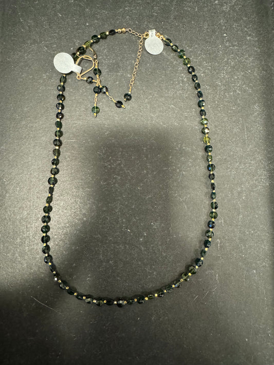 Green Tourmaline Stop Signs with Gold Fill Spacers Earrings