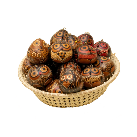 Mini Owl Gourd Ornament