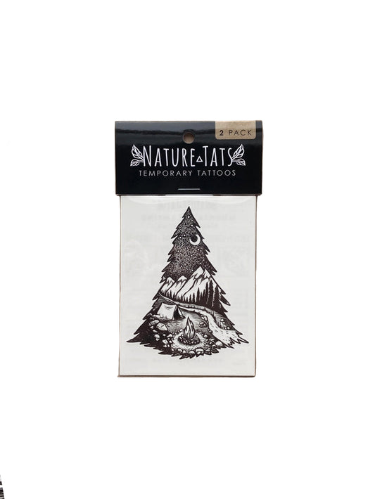 Mountain Camping Temporary Tattoo