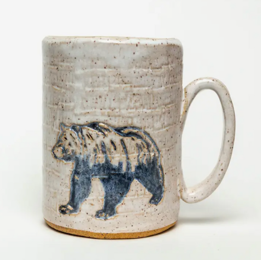 Ceramic Ivory Bear Pattern 16 oz mug