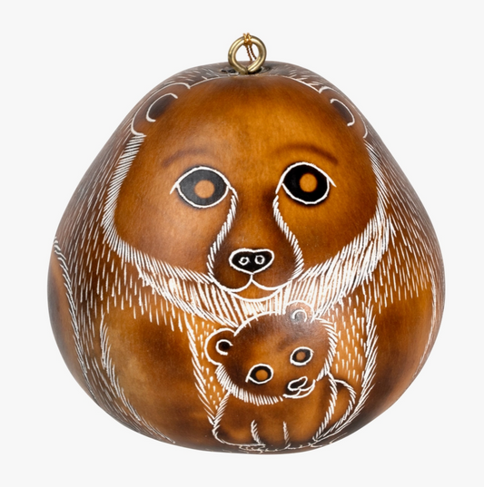 Ornament Gourd Bear Mom & Cub