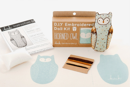 Horned Owl Embroidery Kit