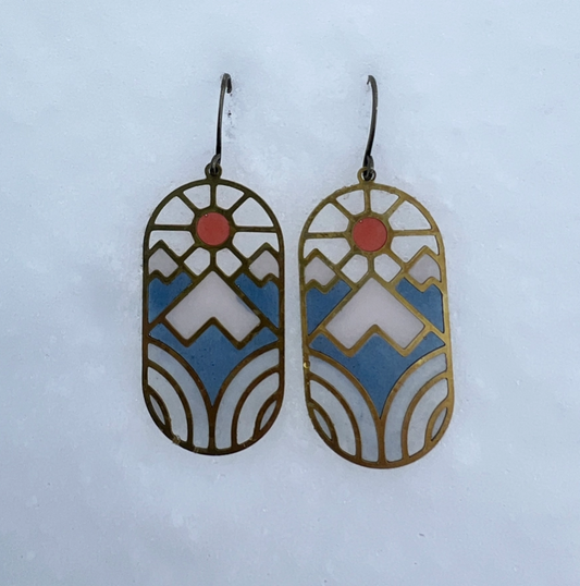 Solstice Stained Glass Resin Earrings