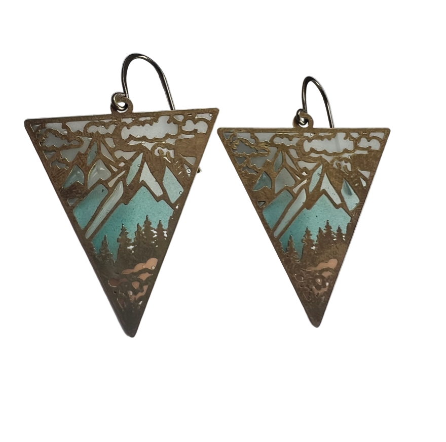 Ridgeline Stained Glass Resin Earrings
