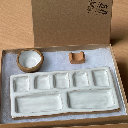 Multiple Pan Ceramic Artist Paint Palette