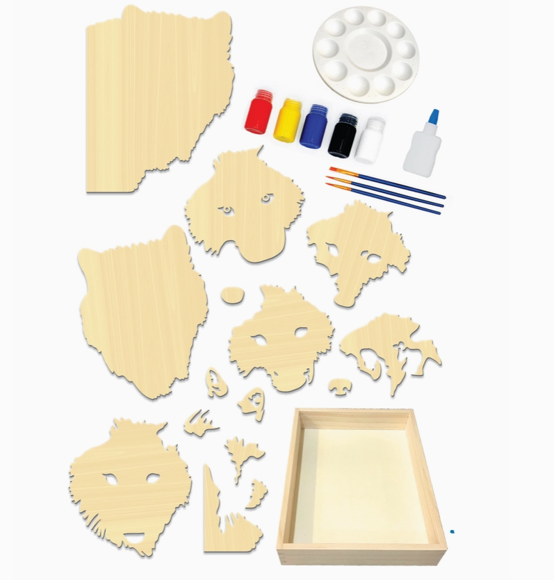 Wolf - Abstract Athlete Get Stacked Paint & Puzzle kit