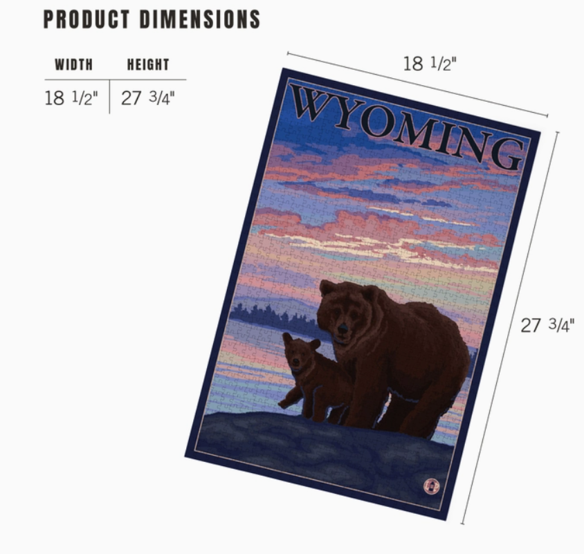 Wyoming Bear and Cub 1000 Puzzle