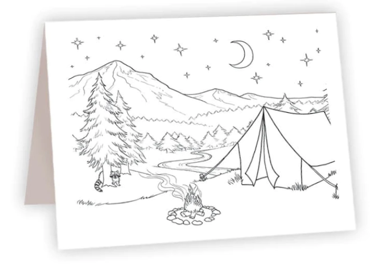 Raccoon Campsite - Coloring NC