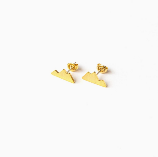 Gold - Matte Mountain Post Earrings