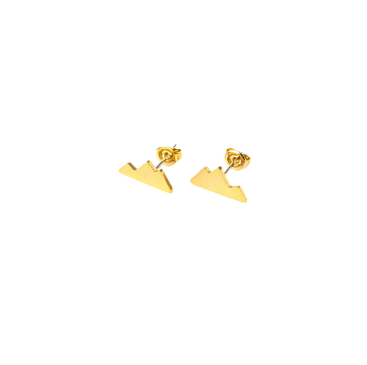Gold - Matte Mountain Post Earrings