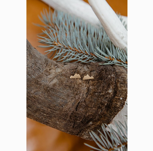 Gold - Matte Mountain Post Earrings