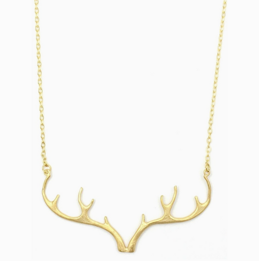 Gold - Plate Antler Necklace