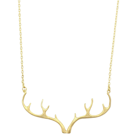Gold - Plate Antler Necklace