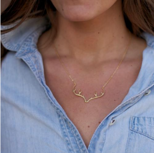 Gold - Plate Antler Necklace