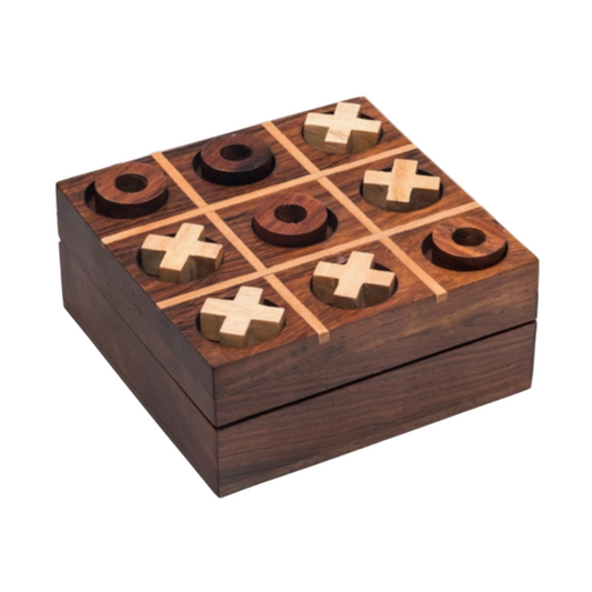 Tic Tac Toe Travel Game Set - Handcrafted wood