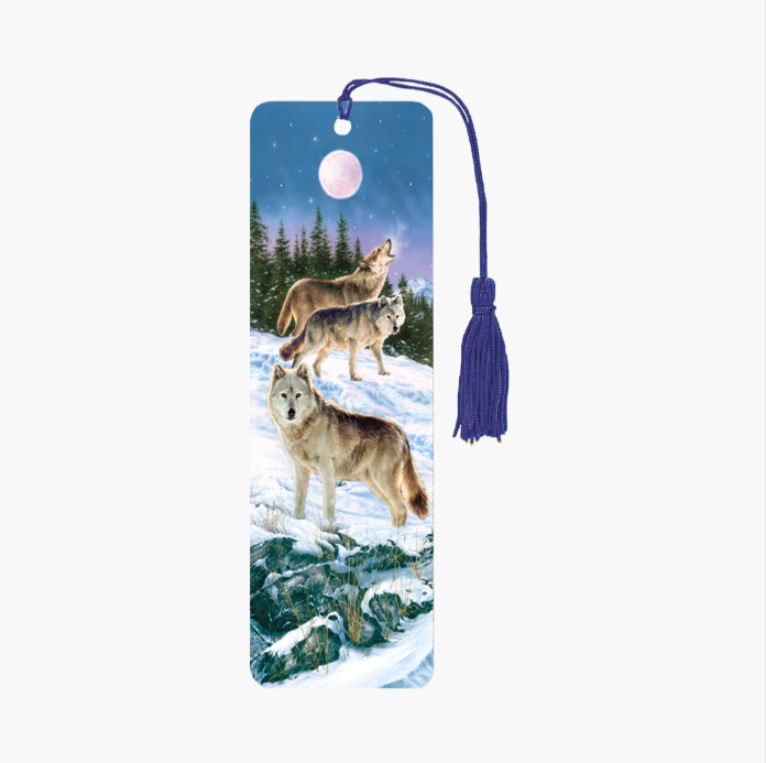 3D Wolves Bookmark