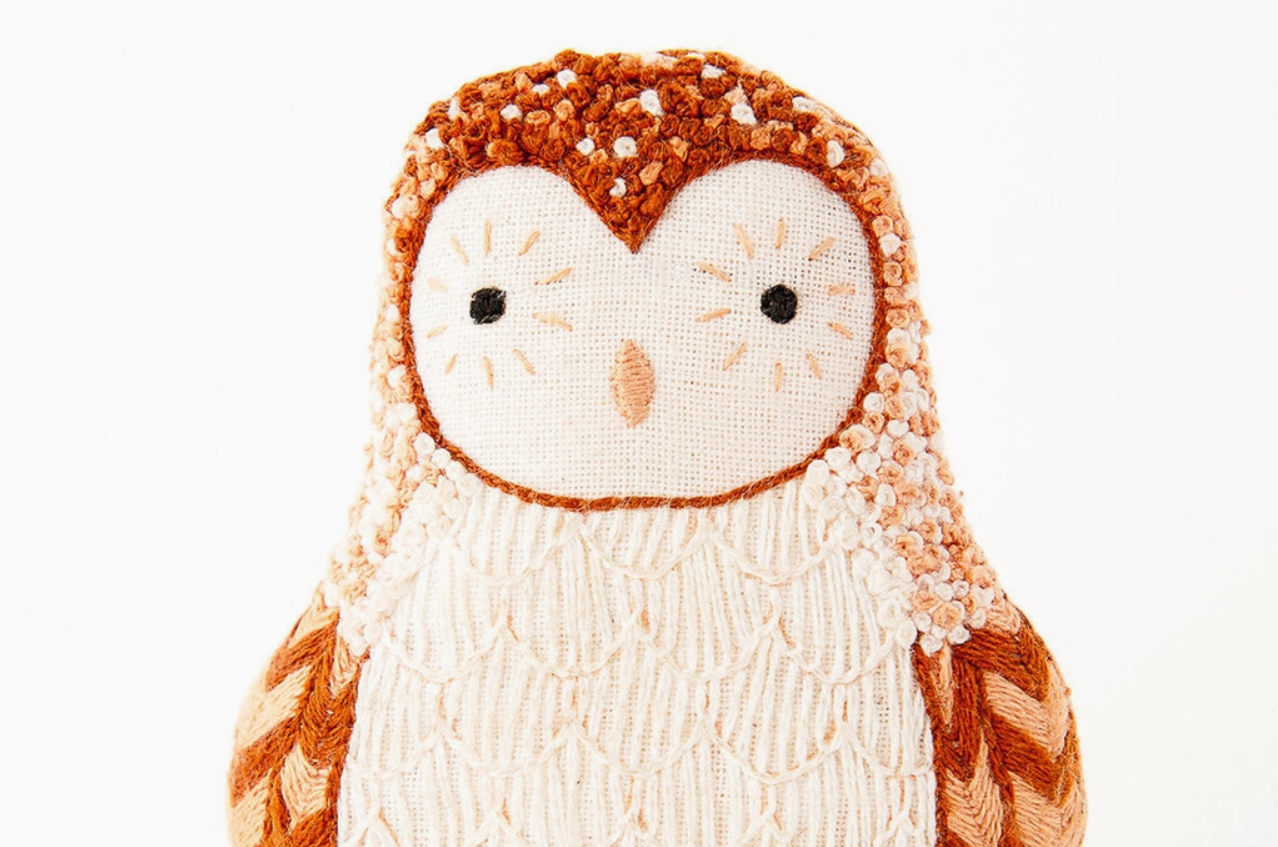 Barn Owl Embroidery Kit