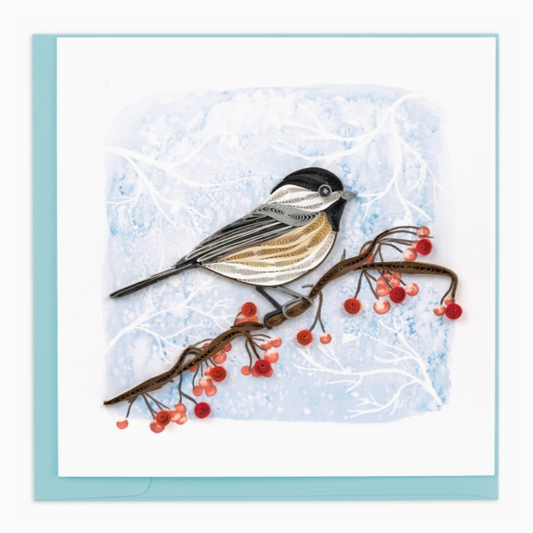 Winter Chickadee Quilling Card
