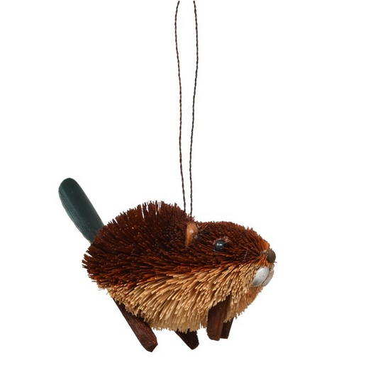 Beaver Brush Art Ornament