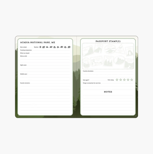 USA National Parks Journal and Passport Stamp Book