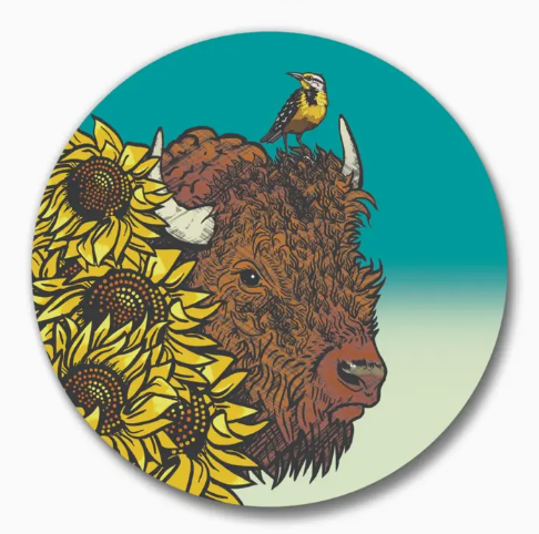 Sunflower and Bison Magnetic Bottle Opener