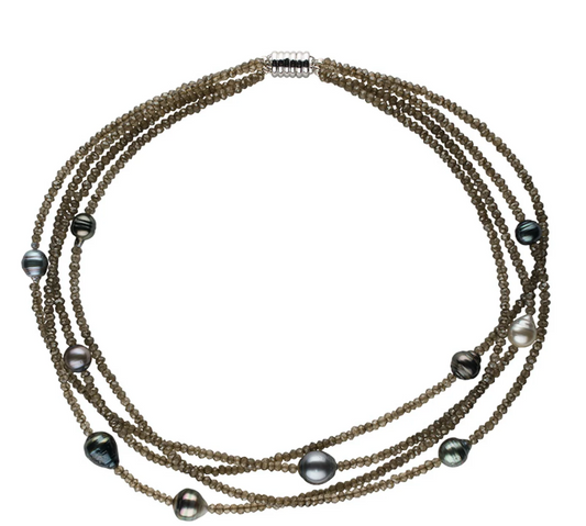 Smoky Quartz Multi-Strand Necklace