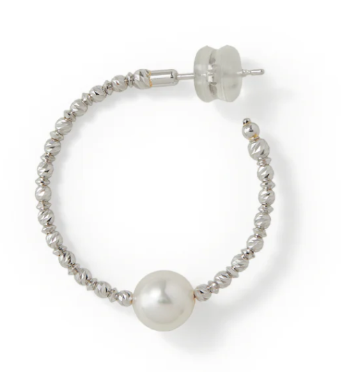 Petite Sparkle Bangle Hoop Earrings Small 18KW