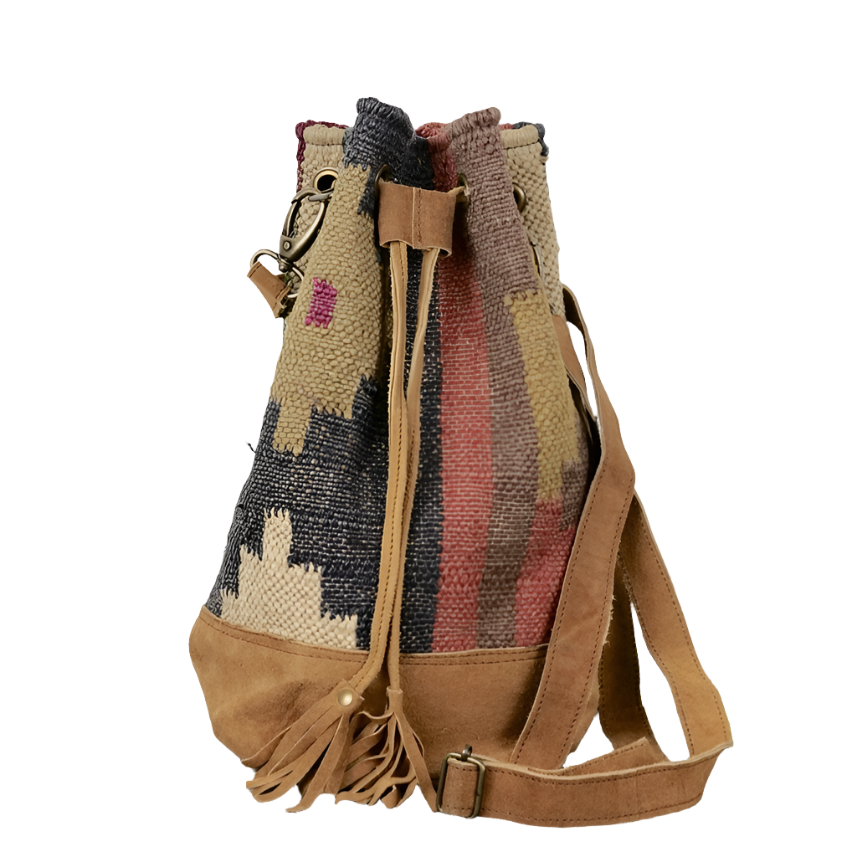 Jute Bucket Bag/ Backpack Combo