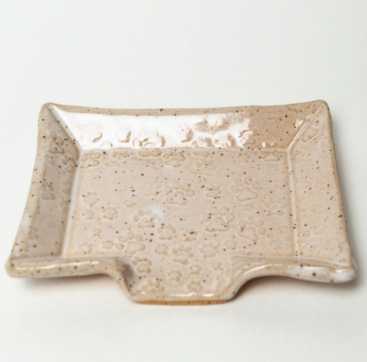 Paw Print Ceramic Soap Dish