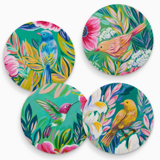 Garden Grown Birds - Set of 4 Coaster Sets