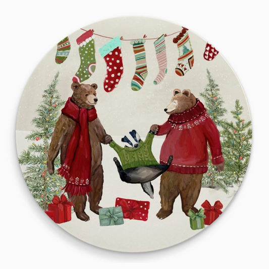 Holiday - Festive Knits Family - Coaster