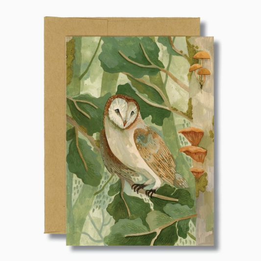 Forest Barn Owl Card