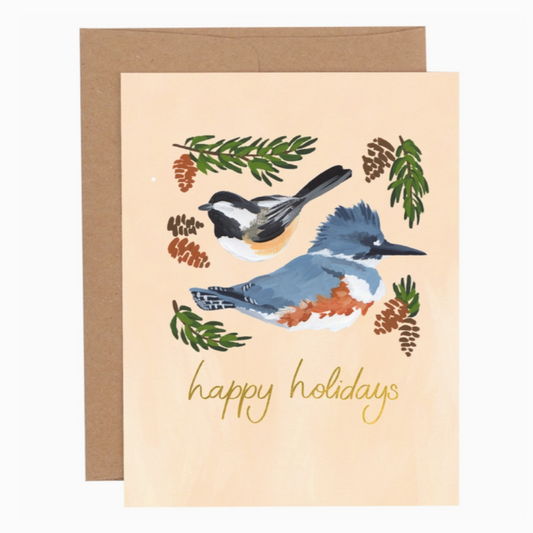 Greeting Card - Happy Holidays Birds